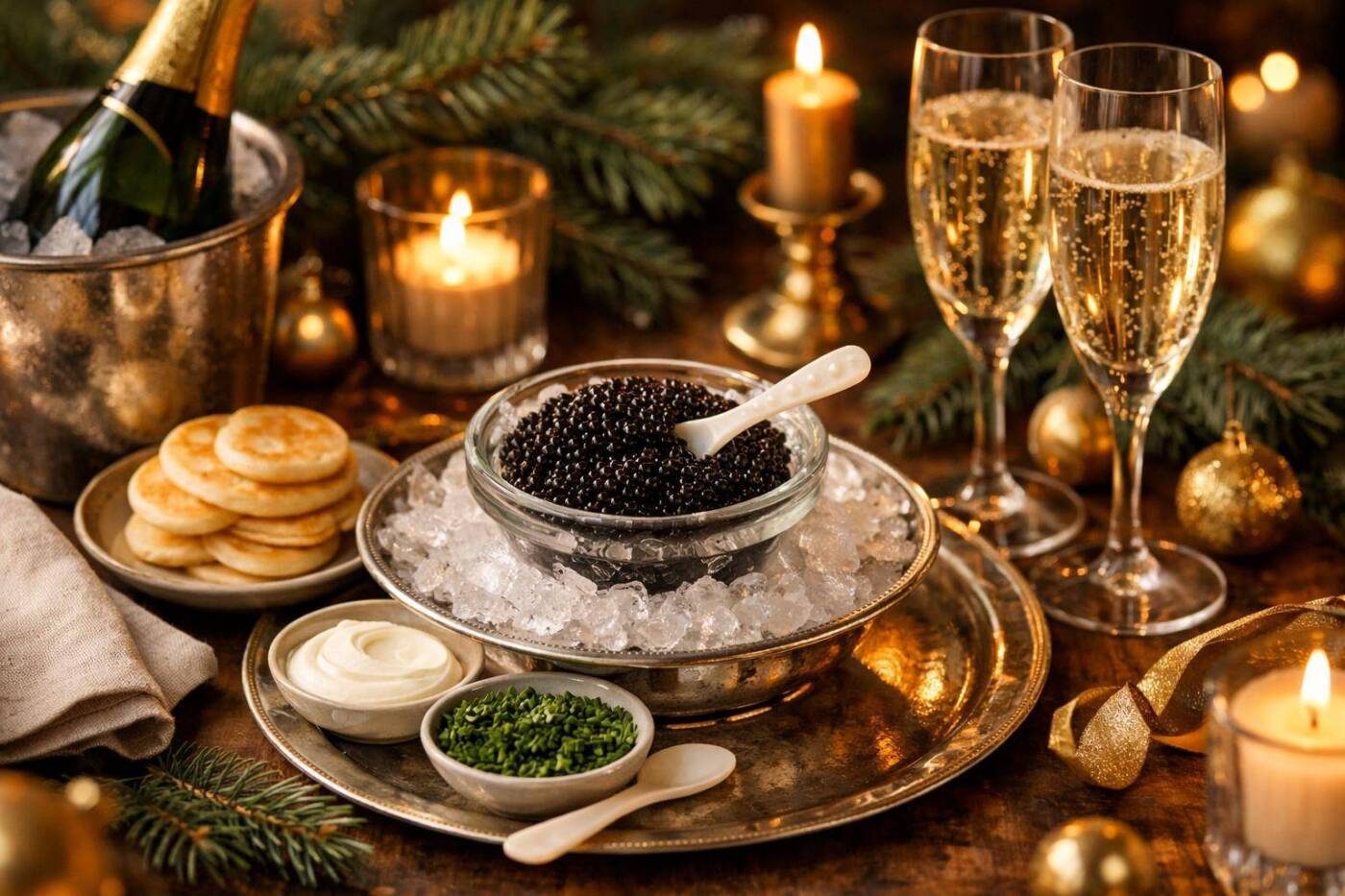 Kaviar verleiht festlichen Tafeln zu Weihnachten und Silvester einen besonders eleganten Genussmoment.